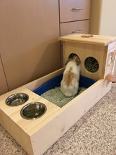 Load image into Gallery viewer, XL rabbit Hay Feeder with Litter Box and Bowls
