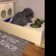 Load image into Gallery viewer, Rabbit Hay Feeder With Litter Box, Food and Water Bowls
